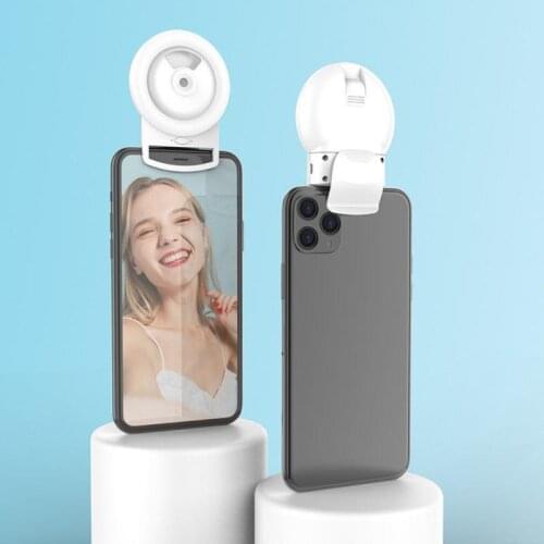 Mobile phone fill light Portable Self-Timer-Lamp LED Camera Ring Flash Cool And Warm 3 Gear Night-Enhancing For Facial Moisturiz