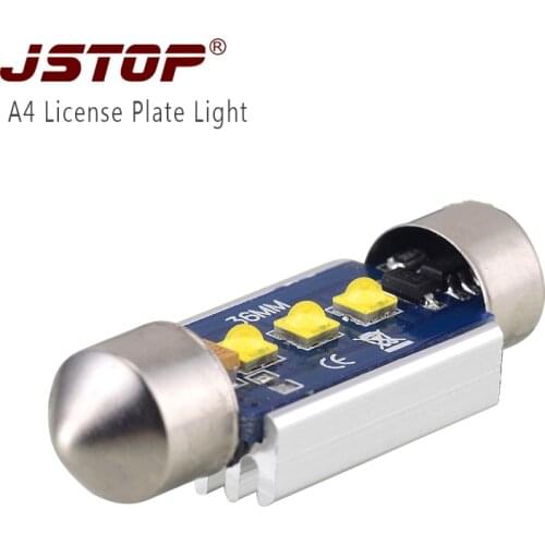 JSTOP A4 License Plate bulbs LED C10W External Lights led c5w 6000k led Bulbs Double Tip led festoon lamp canbus 36mm12VAC light