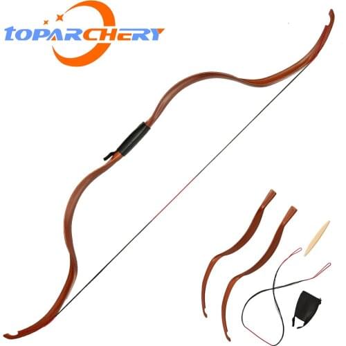 Toparchery 20lbs Archery Bow Traditional Recurve Bow for Children Youth Outdoor Sport Archery Hunting Brown and Yellow
