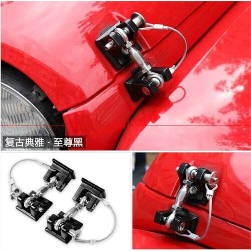 QDAEROHIVE Car Exterior Protect Black Lock Hood Latch Catch Decoration Metal Retro Style For Jeep Wrangler JK 2007-2017