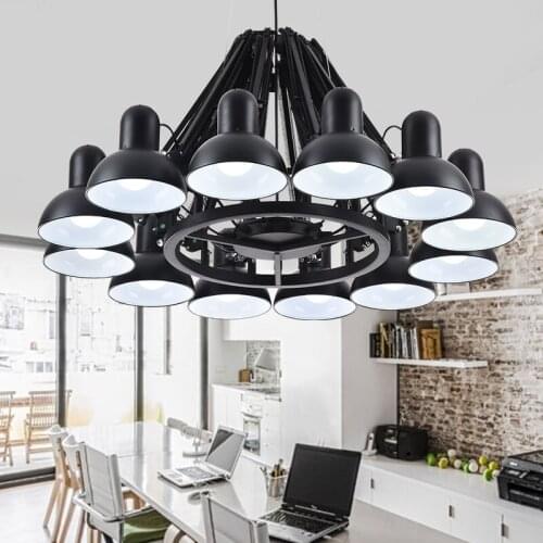 American Retro Industrial Wind Retractable Iron Spider Chandeliers Creative Office Clothing Shop Bar Restaurant Light AC110-240V