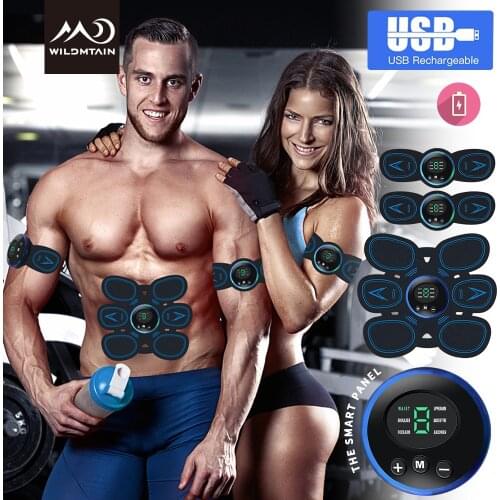 WILDMTAIN Upgrade Smart Abdominal Muscle Trainer 6 Modes 9 Levels with 10 Pads EMS Stimulateur Musculaire Abdominale Machine ABS