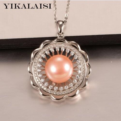 YIKALAISI 925 Sterling Silver Jewelry 2020 Fine Natural Oblate Pearl jewelry 11.5-12mm Pearl Pendants For Women wholesale