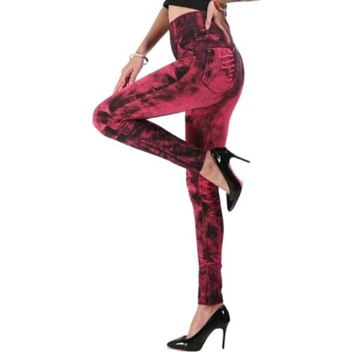 2020 Women New Fashion Classic Stretchy Slim Leggings Sexy Imitation Jean Skinny Jeggings Skinny Pants Big Size Bottoms Hot Sale