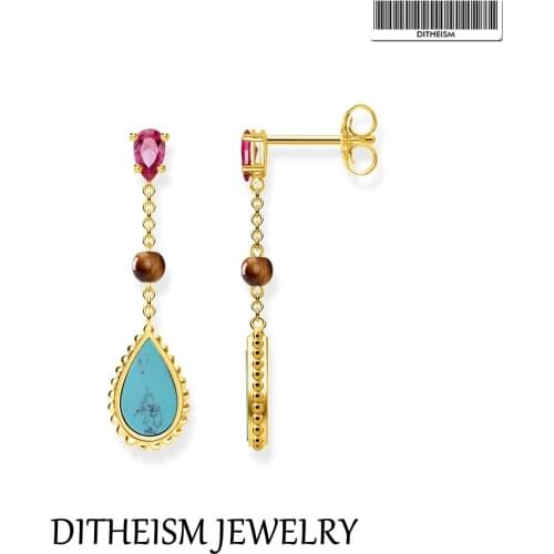 Earrings Riviera Colors 925 Sterling Silver with Golden 2021 Brand New Fine Jewelry For Women Lightness Europe Style Bijoux