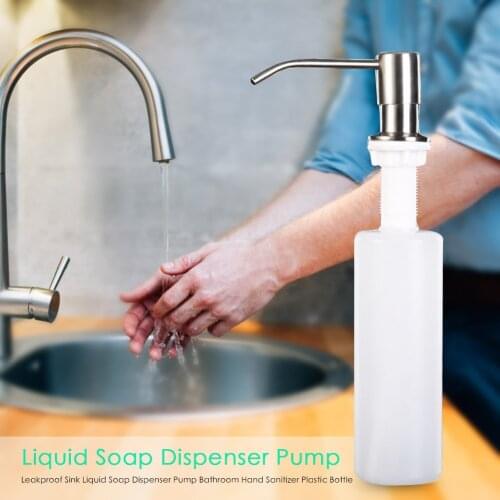 300ml Sink Liquid Soap Pump Bottle Stainless Steel Head Hand Sanitizer Organizer Case Household Kitchen Soap Dispensers