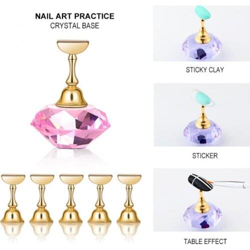 1pcs Magnetic Nail Holder Training Display Stand High Quality Professional Acrylic Crystal Manicure Nail Art Tools