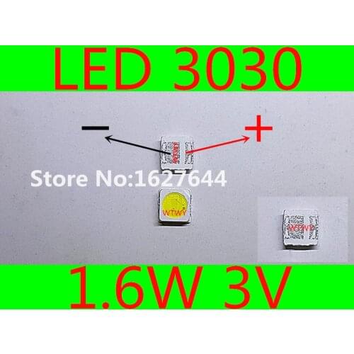 200pcs EVERLIGHT LED 3030 LED Backlight TV High Power 1.6W 3V LED Backlight Cool white For LED LCD TV Backlight Application