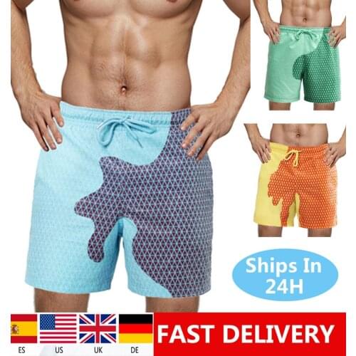 2021 Summer Mens Adult Kids swimming shorts Temperature-Sensitive Color-Changing Beach Short Pants Swim Trunks Shorts swimwear