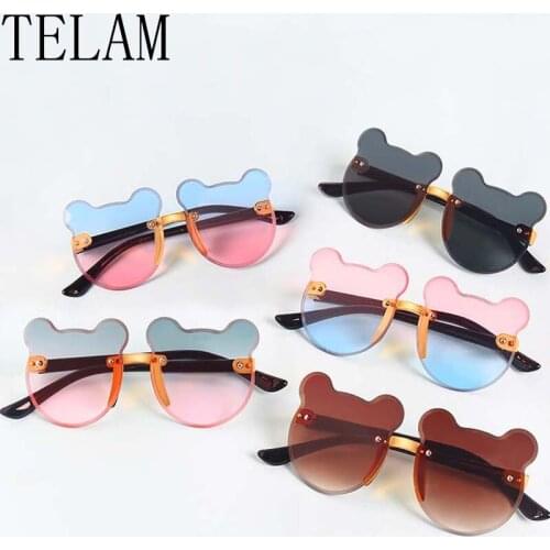 2021 fashion childrens tea gradient Sunglasses Womens seawater cutting trim lenses boys' Sunglasses UV400