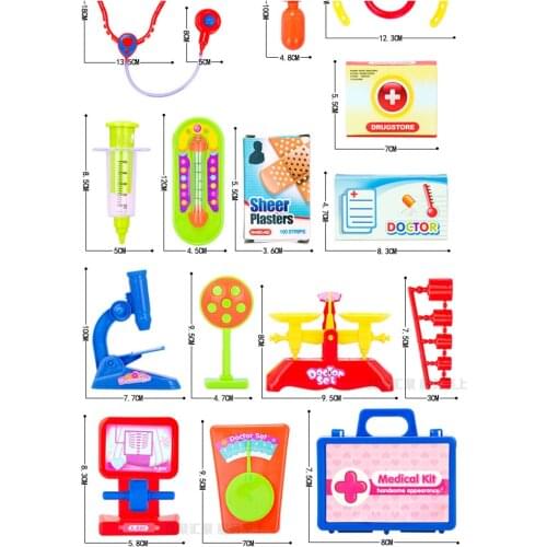 30Pcs Kid Doctor Nurses Toy Kit Role Play Pretend Game W/ Carry Case