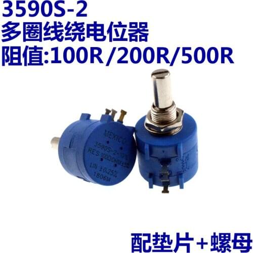 Precision coil winding potentiometer 3590s-2-100r/101/201/501r / 200r / 500r calibration knob