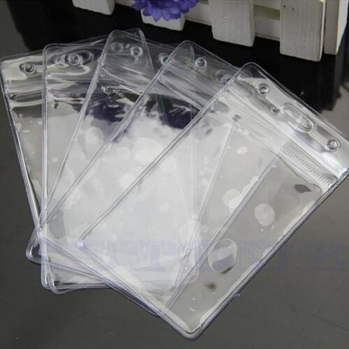 Unisex Popular transparent Clear PVC Plastic Badge Work Exhibition ID Name Waterproof Card Holders 5PC