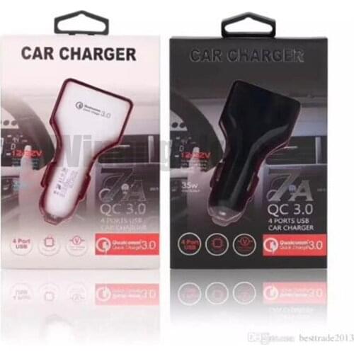 500pcs QC3.0 Car Charger Quick Charge 3.0 Fast Charger 4 Port Car USB Charger Adapter Universal Fast Charging car charger