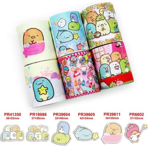 Free shipping characters printed grosgrain ribbon 38163