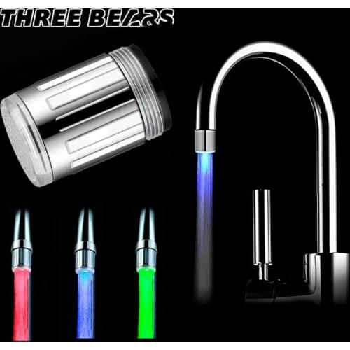 Color LED Faucet Light Kitchen Bathroom Shower Tap Water Flow Power Generation Without Battery