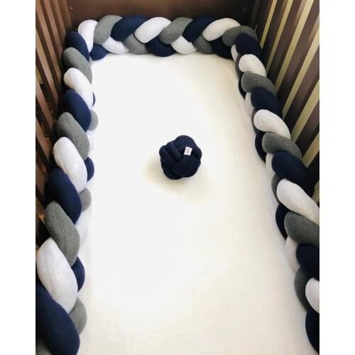 Baby Bed Bumper Braid Knot Pillow Cushion Crib Cot Protector Infant Bebe Bedding Set Baby Boy Girl Room Decor