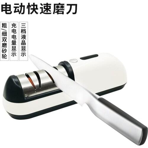 USB Electric Knife Sharpener Adjustable For Kitchen Knives Tool Knife Scissor Sharpening Double Head Fine Grinding Blade Tools