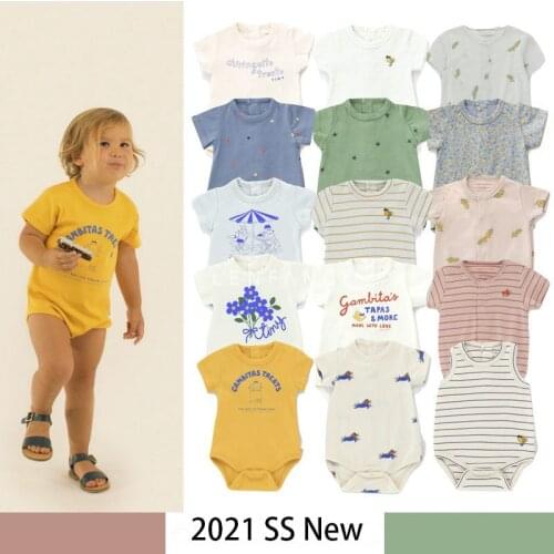 EnkeliBB Baby Cartoon Bodysuit Super Lovely Infant Boys Girls Cartoon Design Onesie TC Brand Design New Baby Clothing Summer