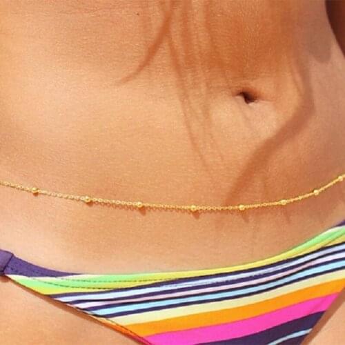 Hot Sale 2021 DIY New Summer Fashion Sexy Hip Waist Chain Round Beads Waist Chain Bikini Beach Chain