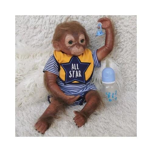 Baby Reborn Silicone And Realistic Lifelike Monkey Boys Girls Toys Popular Reborn Toddler Baby Dolls Bebe Doll Reborn Soft Touch