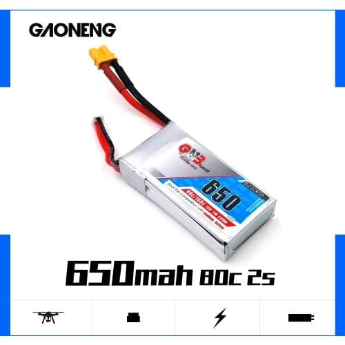 Gaoneng 650mAh 7.4V 80C/160C 2S1P Lipo battery with XT30 JST Plug for FPV Racing Drone 4 axis RC Quadcopter RC Drone parts
