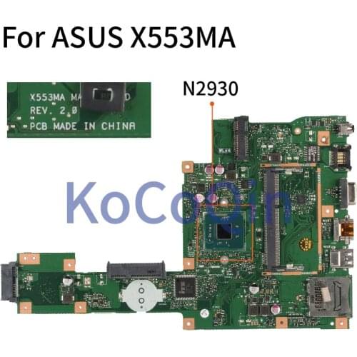 KoCoQin Laptop motherboard For ASUS A553M X503M F503M X553MA X503M X553M F553M F553MA Mainboard REV:2.0 N2930