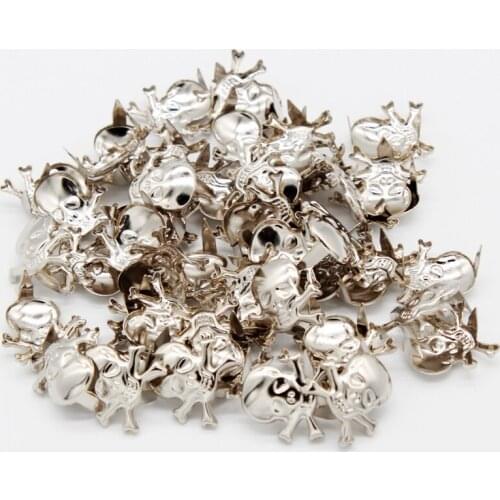 50Pcs Rock Skull Metal Rivets Leathercraft studs for Biker Rider