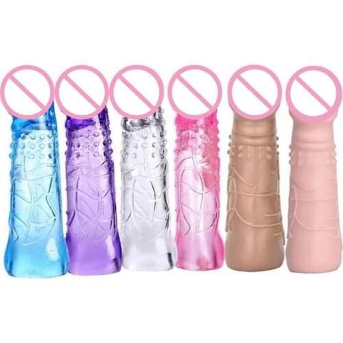 Male Extension Set Time-lapse Dildo Reusable Condoms Couple Sex Adults Toys for Men Penis Sleeves Stimulation Sex Toys