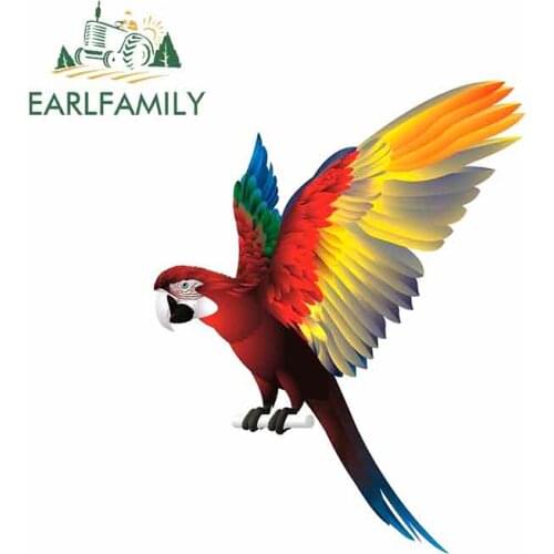 EARLFAMILY 13cm x 10.2cm for Parrot Bird Spread Wings Car Stickers Vinyl Motorcycle RV VAN Fine Decal JDM Accessories Cartoon