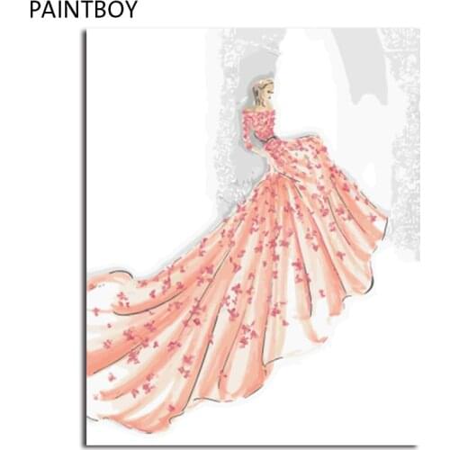 PAINTBOY Framed Oil Painting Flower DIY Painting By Numbers Coloring By Numbers On Canvas Home Decor For Living Room