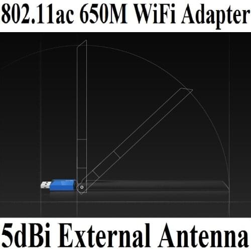 Plug&Play No Need Driver, TP-LINK AC600 Wireless Network Card 11AC 600Mbps Dual Band USB WiFi Adapter with 5dBi External Antenna
