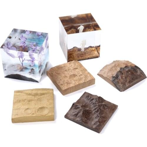 Resin Mold Decoration Filler Accessories Gift 3D Model Wood Block Simulated Space Wood Mars Moon Surface For DIY Resin Craft