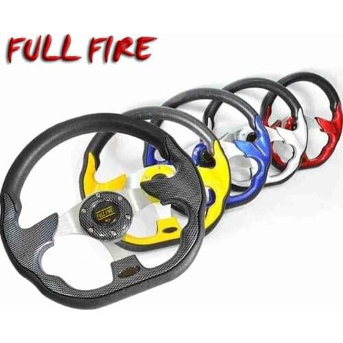 Universal 320mm 12.5inch PU steering wheel leather steering wheel Aluminum Frame Light Weight Modified sports steering wheel