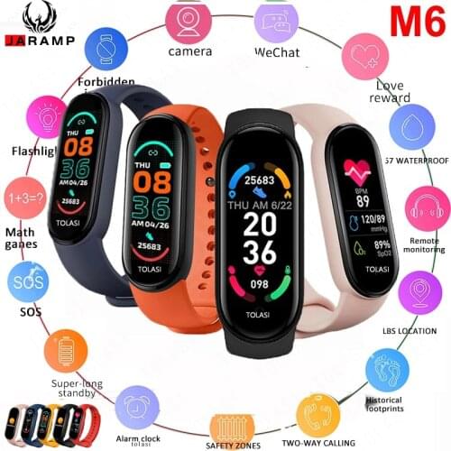 M6 Smart Watch For Men Women Bracelet with Heart Rate Monitoring Running Pedometer Calorie Counter Health Sport Tracker Watch