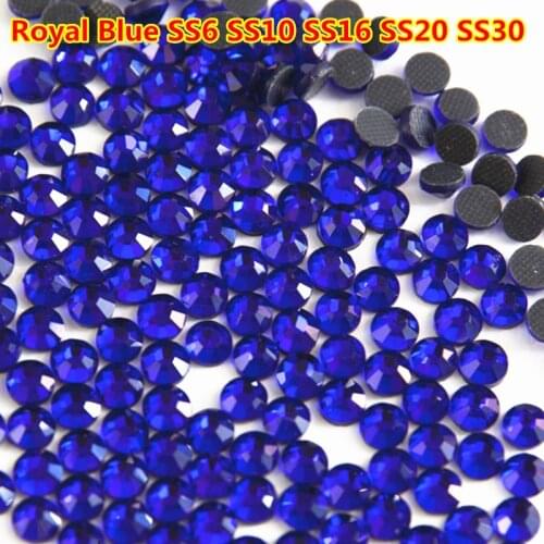 All Sizes Royal Blue cristal de fer sur strass hot fix strass Flatback Iron Crystal DMC Hotfix Adhesive Rhinestones for Clothes
