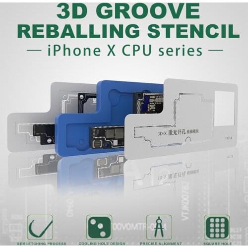 3D BGA Rework Stencils for iPhone X A12 CPU PCB Groove BGA Reballing Stencil Template Middle Layer Motherboard Repair Tools