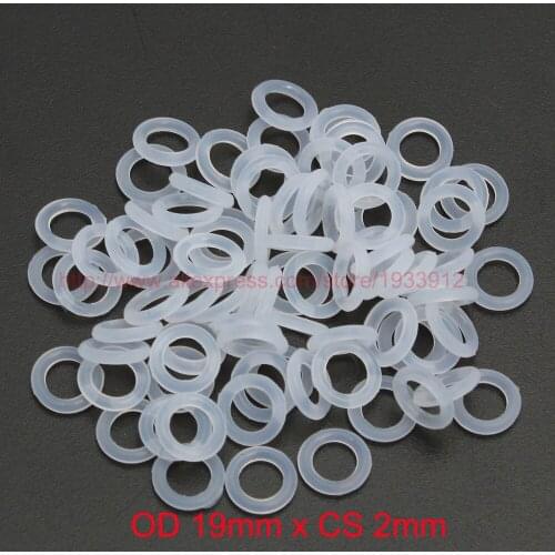 OD 19mm x CS 2mm translucent silicone oring o-ring washers gasket ring