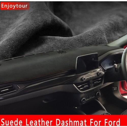 Suede Leather Dashmat Dashboard Cover Dash Mat carpetFor Ford EcoSport Escape Kuga focus Explorer Edge Fiesta Mondeo Mustang RHD