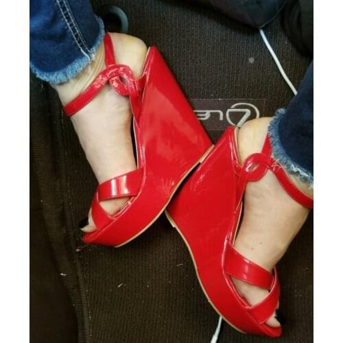 LOSLANDIFEN Open Toe Ankle Strap Platform Wedge Women Sandals 14cm Super High Heels Gladiator Ladies Shoes Buckle Summer