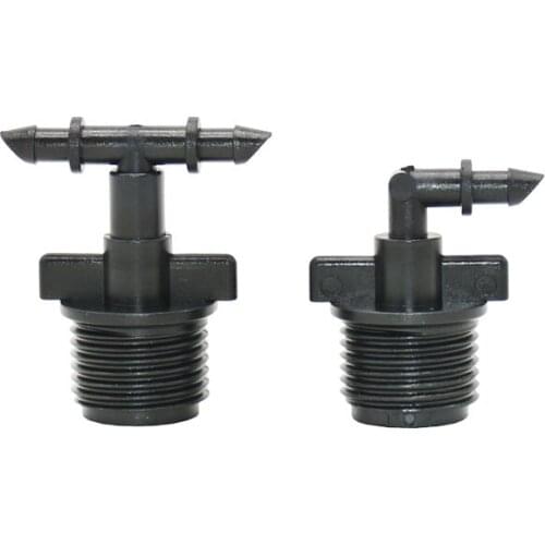 1/2" male Thread to 1/4" hose Elbow barb connector 2-way water splitter 4/7 hose garden hose tap pipe joint connector 100pc