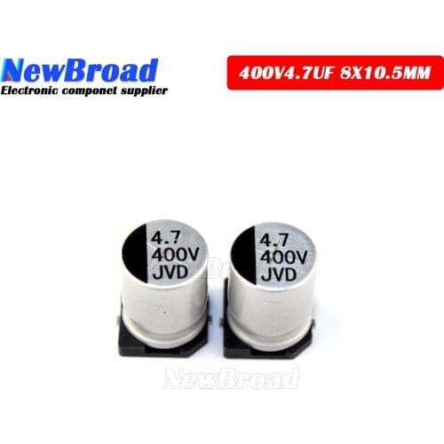 10PCS SMD Aluminum Electrolytic Capacitor 4.7UF 35V 50V 100V 400V 4*5.4 5*5.4 6.3*5.4 8*10.5MM 50V4.7UF 100V4.7UF 400V4.7UF