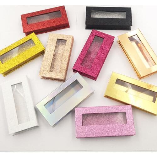 100/pack wholesale mink eyelash packaging box lash boxes packaging custom logo faux mink lash strip rectangle empty case vendors