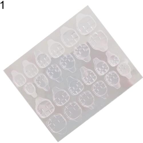 24Pcs Double Sided Adhesive Glue Tapes Glue Sticker DIY Tips Clear Nail Art Tabs Fake Nails Manicure for Fake Tip