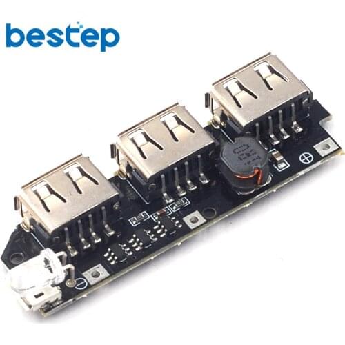 3 USB Output 3V 3.7V 4.2V To 5V 2A 1A Mobile Power Circuit Board Boost Module For DIY Power Bank Lithium Battery LED Indicator