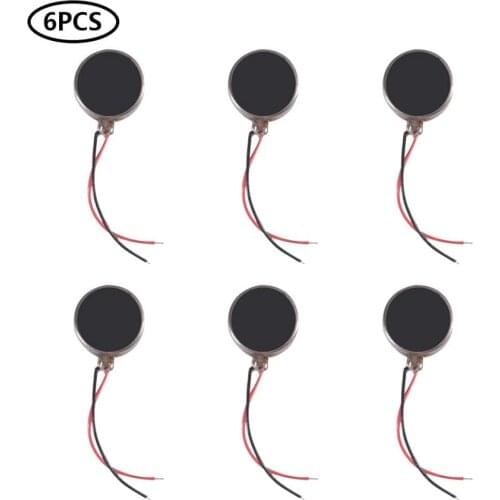 6Pcs 10x2.7mm Mini Motor DC 3V 85mA 12000rpm Flat Coin Button-Type Micro DC Vibrating Motor for DIY Electronic Toy