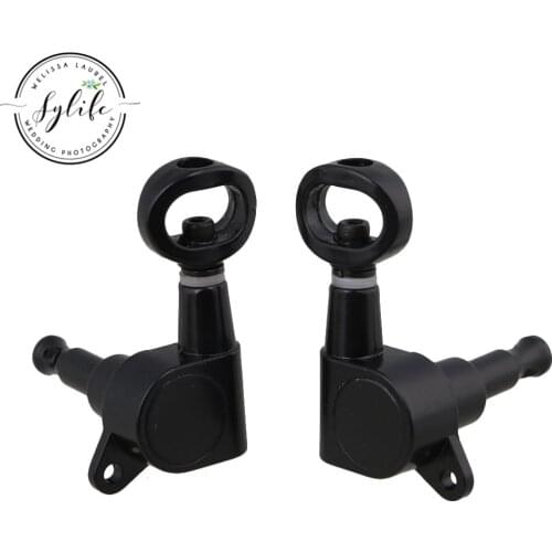 6pcs 3L3R Black Folk Guitar Parts Hollow Full Closed Guitar Tuning Pegs