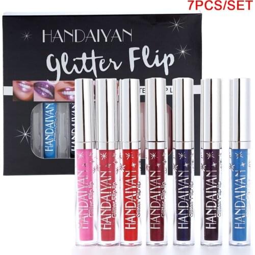 7 Pcs Matte Shine Lip Gloss Glitter Liquid Lipstick Set Moisturizer Long Lasting Beauty Lips Brand Makeup Cosmetics