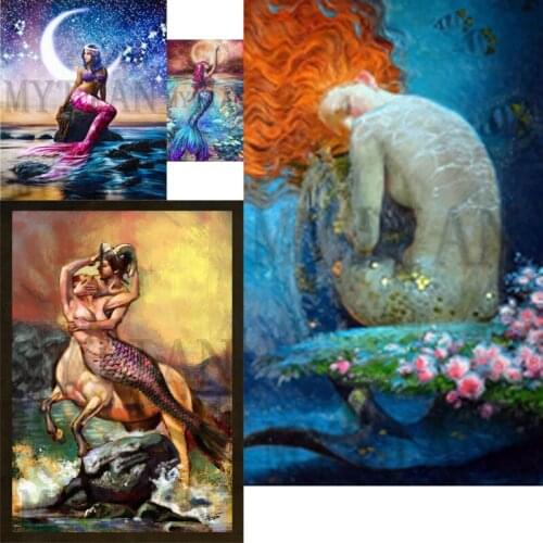 5D Diy Diamond Painting beauty mermaid Full square/round Rhinestones Cross Stitch Mosaic Diamond Embroidery Home Decoration gift