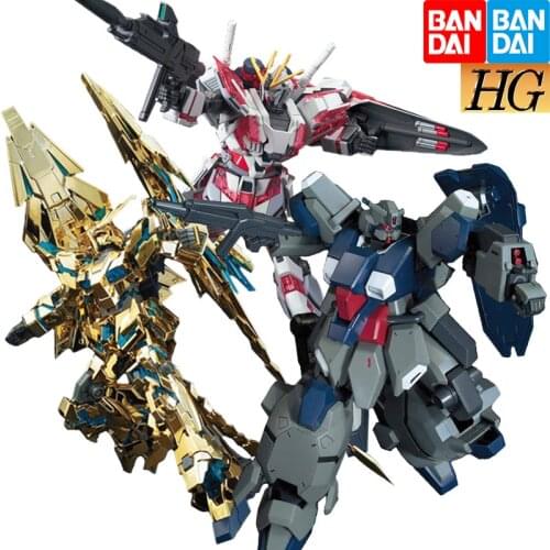 Bandai Genuine Gundam Assembly Model HGUC Unicorn Funeral Banshee Phoenix Bayaran Silver Bullet Gustav Nim Kids Toy Gift